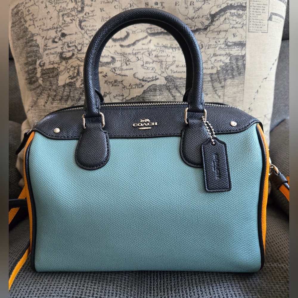 Coach, Mini Bennett Satchel in Colorblock Multicolor Leather